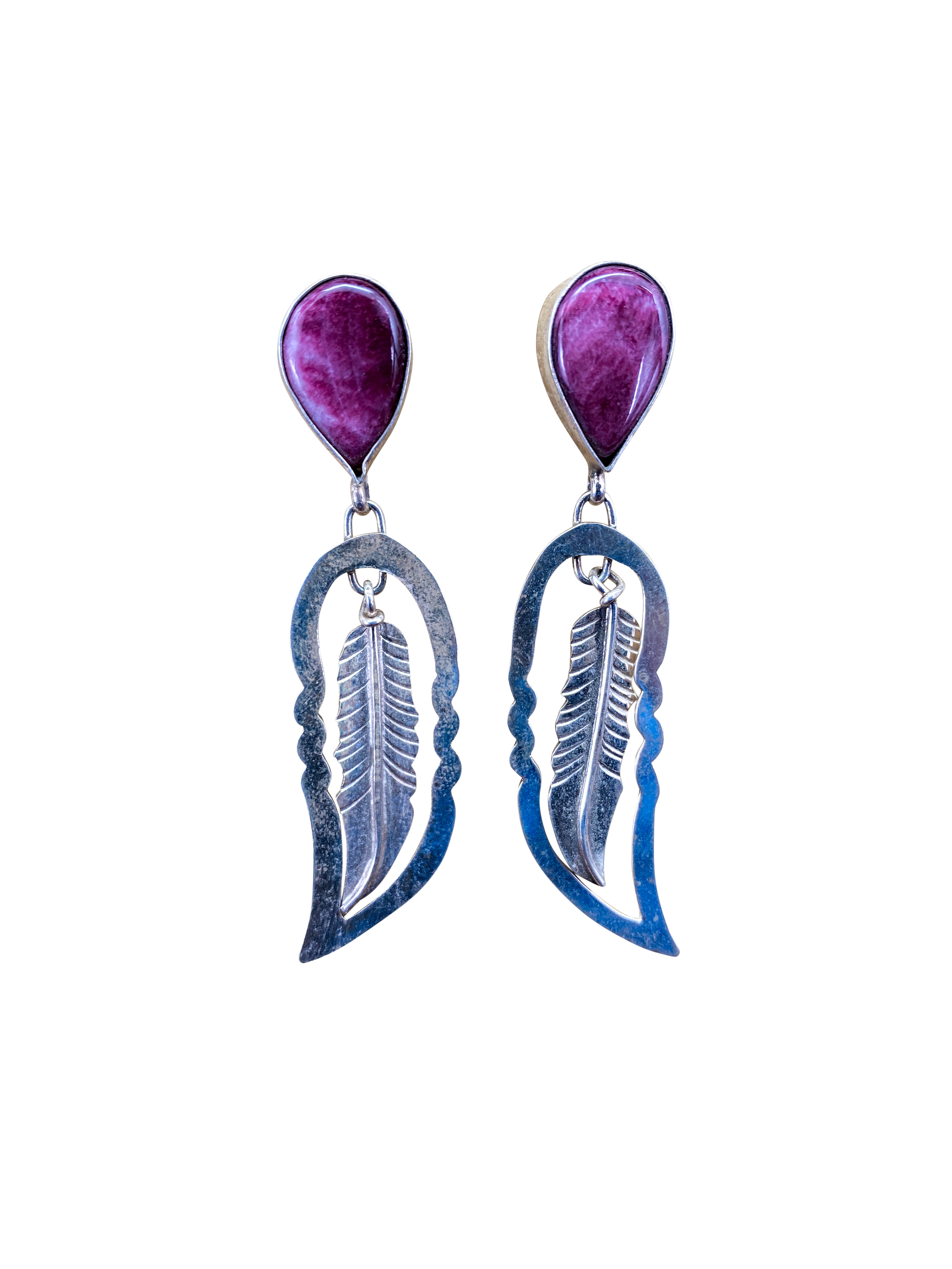 Purple hot sale shell earrings