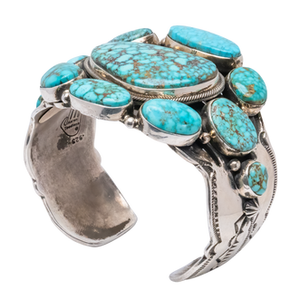 Highgrade Kingman Turquoise Cuff | Aaron Toadlena