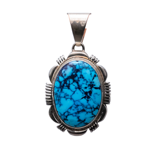 Kingman Spiderweb Turquoise Pendant | Rick Tolino