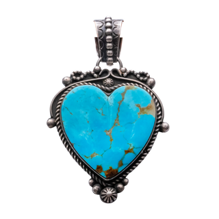 Number Eight Turquoise Heart Pendant | Rex Albeita