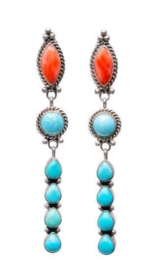Campitos Turquoise & Spiny Oyster Shell Earrings | Ella Linkin