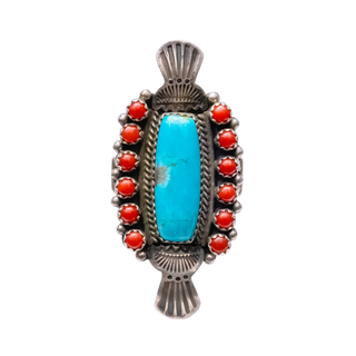 Kingman Turquoise & Mediterranean Coral Ring | M. & R. Calladitto