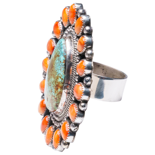Number Eight Turquoise Ring with Spiny Oyster Shell | Hemerson Brown