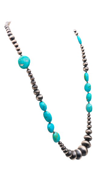 Navajo Pearl with Sonoran Turquoise Necklace | Rose Martin